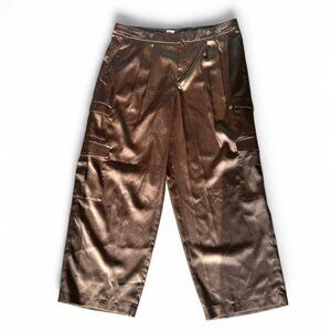 Bronze Satin Cargo Pants